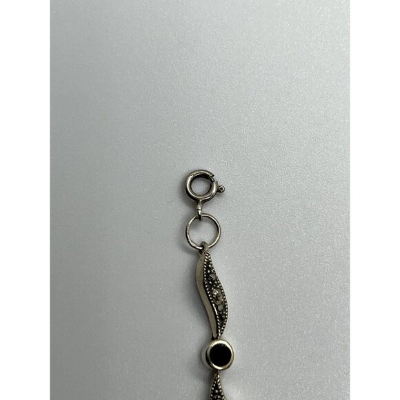 925 STERLING SILVER  AGATE & MARCASITE BRACELET
